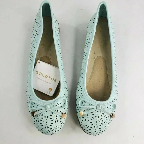 Goldtoe Comfort Plus Memory Foam Slip On Women's Bow Tie Flats Pumps New 7.5/9 - Picture 2 of 10